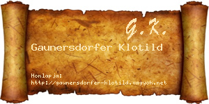 Gaunersdorfer Klotild névjegykártya